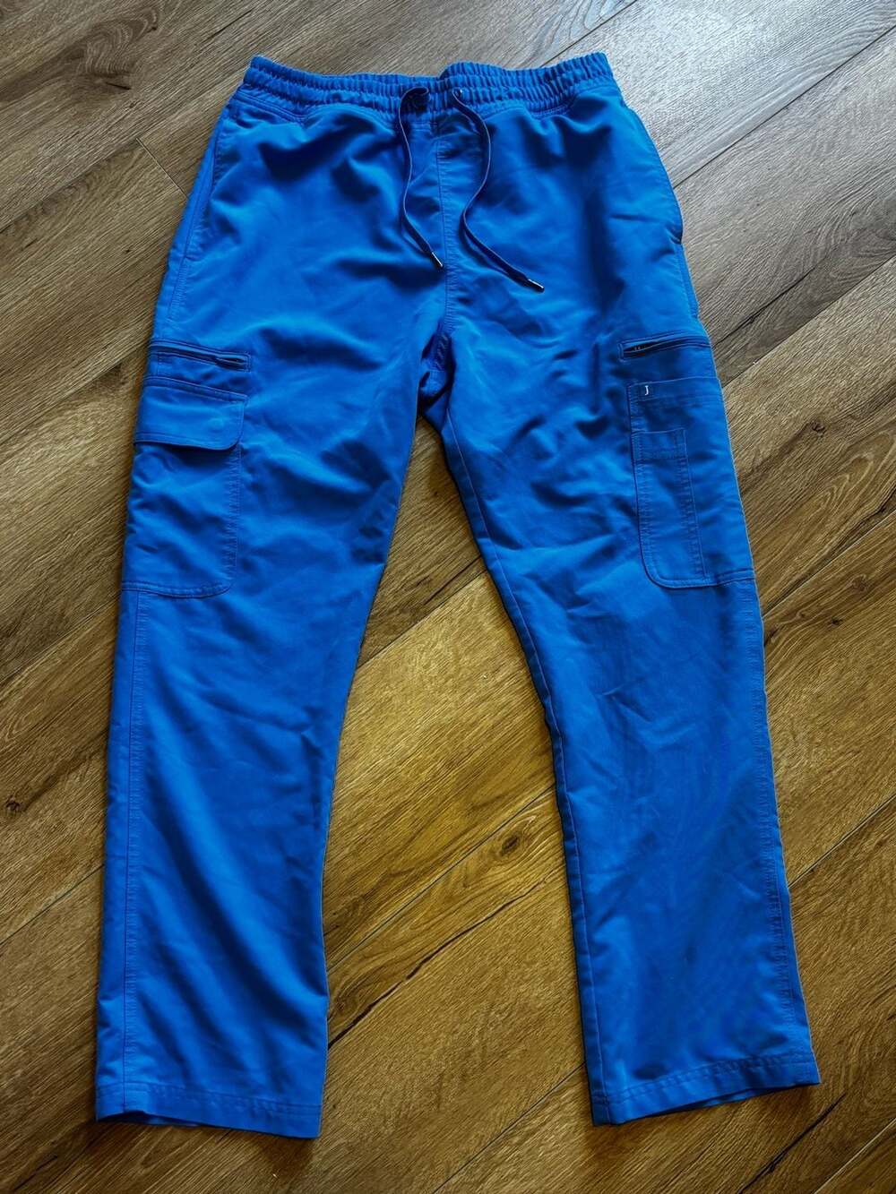 Jaanuu Women's Cargo Scrub Pants Blue Size M